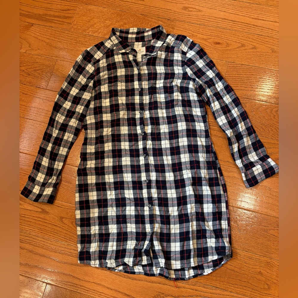 Marine Layer Plaid Button Down Shirt Dress | Size Large | Soft Flannel